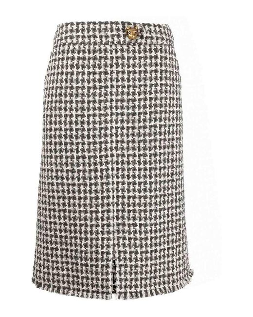 Lanvin White Tweed Pencil Skirt