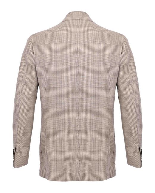 Sartorio Napoli Natural Double-Breasted Prince Of Wales Jacket for men