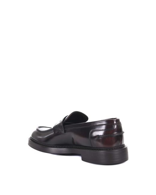 Doucal's Gray Doucals Brushed Leather Moccasins for men