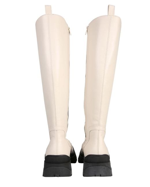 Staud White Bow Mid-Calf Boots
