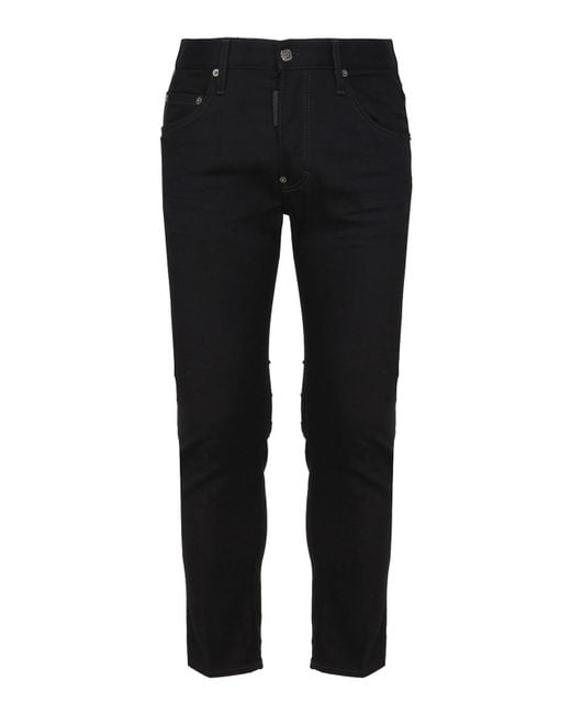 DSquared² Black Five Pocket Jeans In Cotton Denim for men