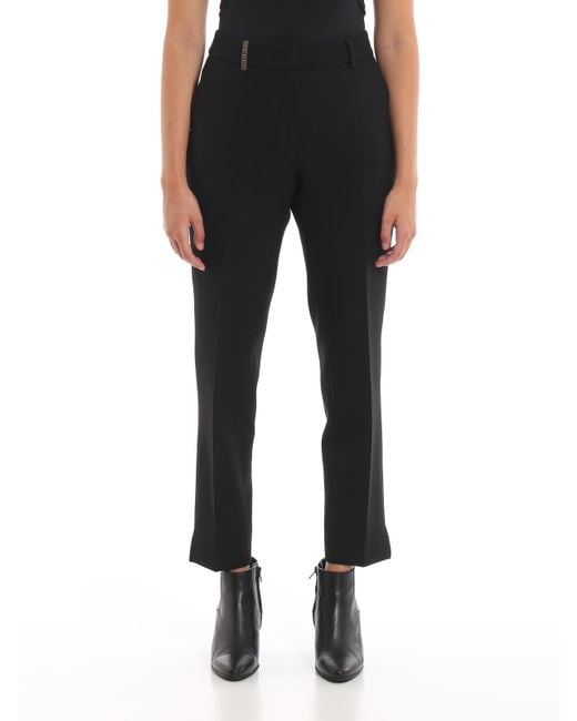 Peserico Black Heavy Jersey Cigarette Trousers