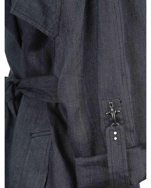 Fay Black Asymmetric Trench Coat