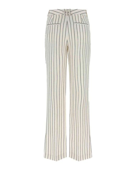 Balmain White Striped Pants