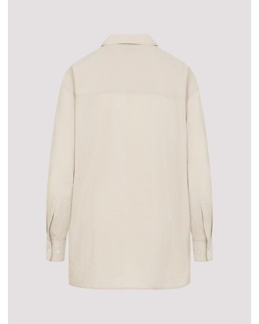 Lemaire White Long Shirt With Tie