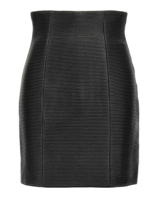 Balmain Black 'Hw Rolled' Skirt