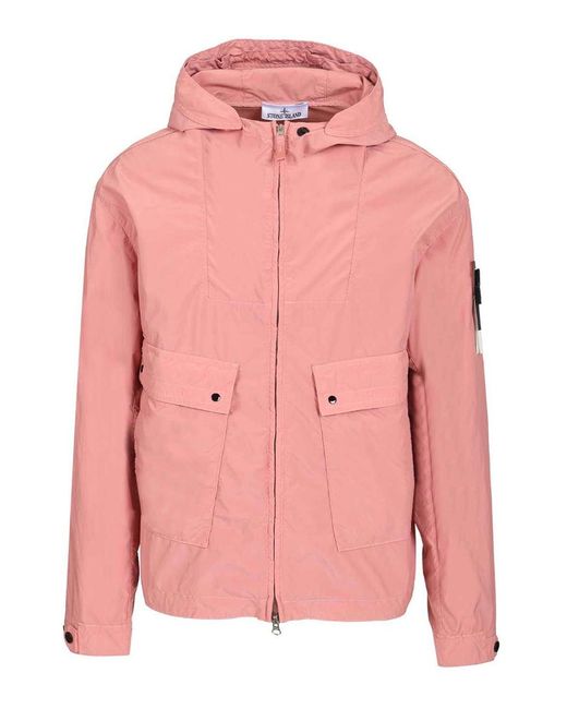 Stone Island Pink Short Parka for men