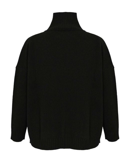 Weekend by Maxmara Black Borgia Wool Turtleneck