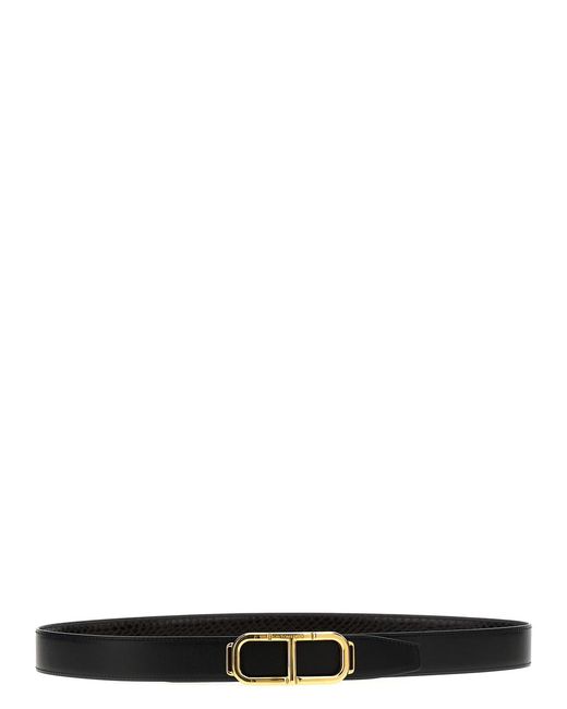 Tom Ford White Reversible Belt Logo for men