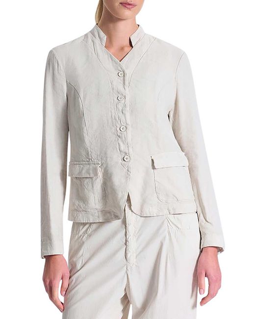 Transit White Stretch Linen Blend Jacket