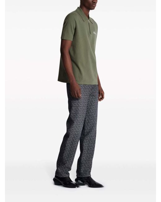 Balmain Green T-Shirt Logo for men
