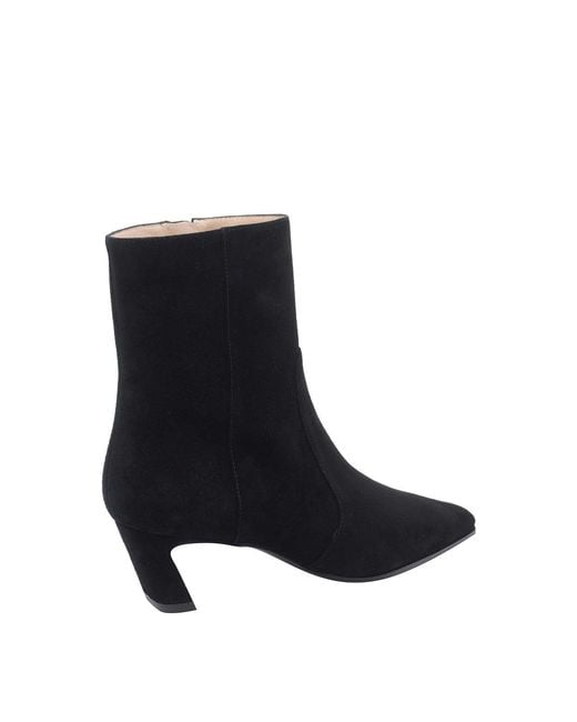 Stuart Weitzman Black Stassi Zip Booties