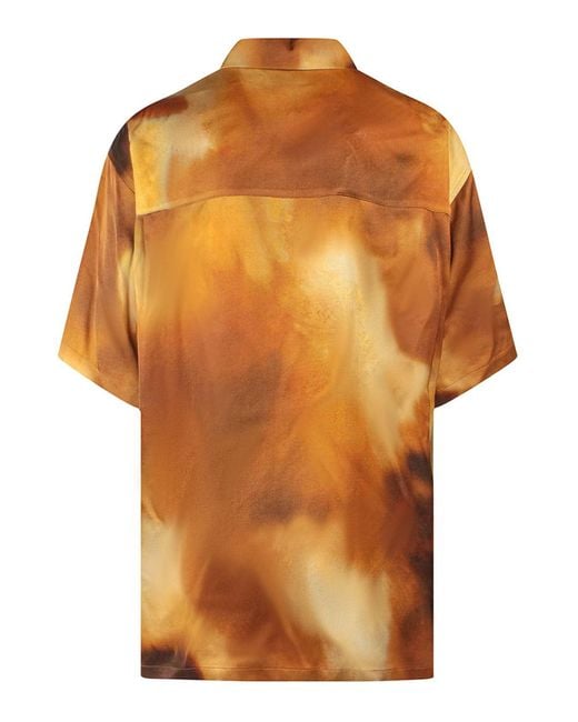 Ambush Orange Oversize Viscose Shirt for men
