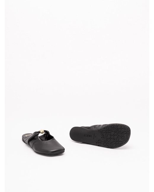 Loewe Black 'Pebble' Soft Mule