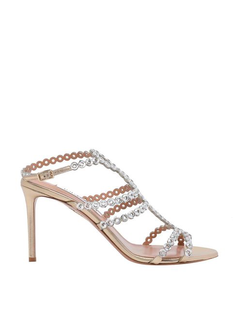 Aquazzura Women's White Mooncrush Pump Sandals