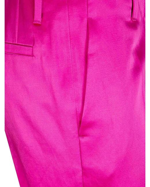 Dries Van Noten Pink Cropped Flared Pants