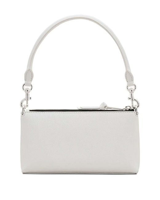 Marc Jacobs White The Pochette Leather Snapshot