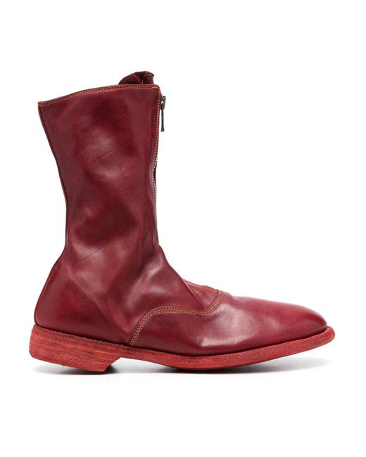 Guidi Red Front Zip Army Boots for men