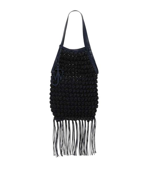 J.W. Anderson Black Woven Crochet Bag