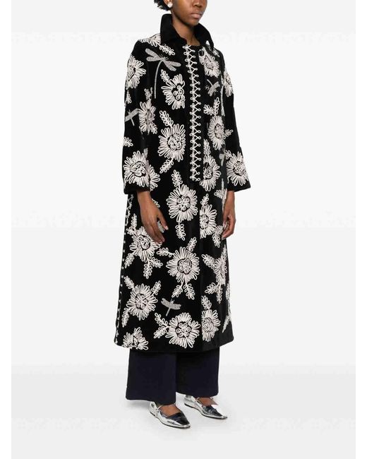Forte Forte Black Embroidered Long Coat