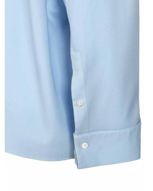 Loewe Blue Wool And Silk Shirt
