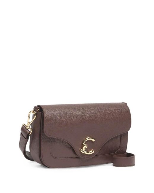 Coccinelle Gray Handbag Grained Leather Berry