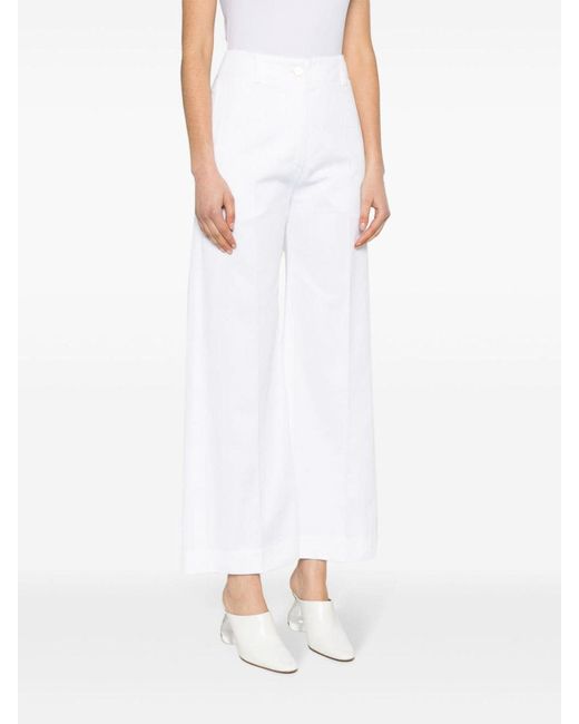 Patou White Iconic Wide-Leg Trousers
