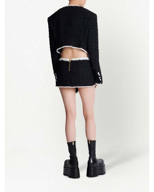 Balmain Black Tweed Mini Skirt
