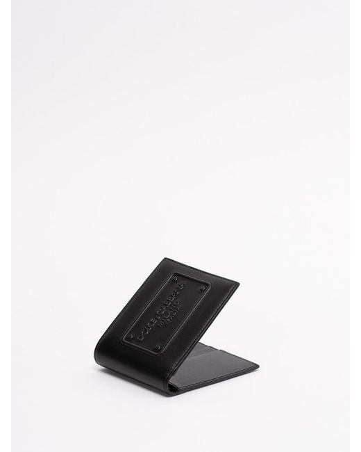 Dolce & Gabbana Black Bi-Fold Wallet With Raised Logo for men
