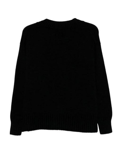Drumohr Black Long Sleeve V-Neck Sweater