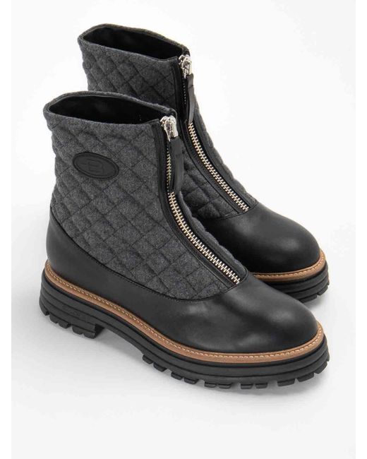 Baldinini Black Quilted Zip Boots