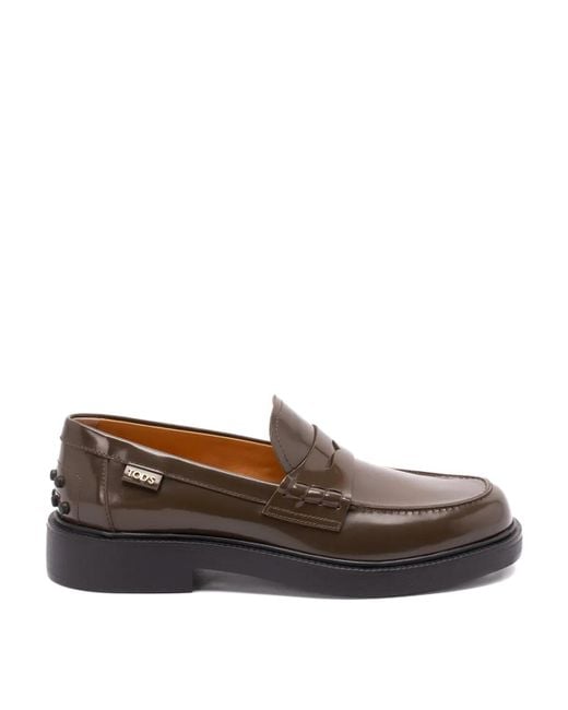 Tod's Brown Shaded Finishing Leather Penny Loafers