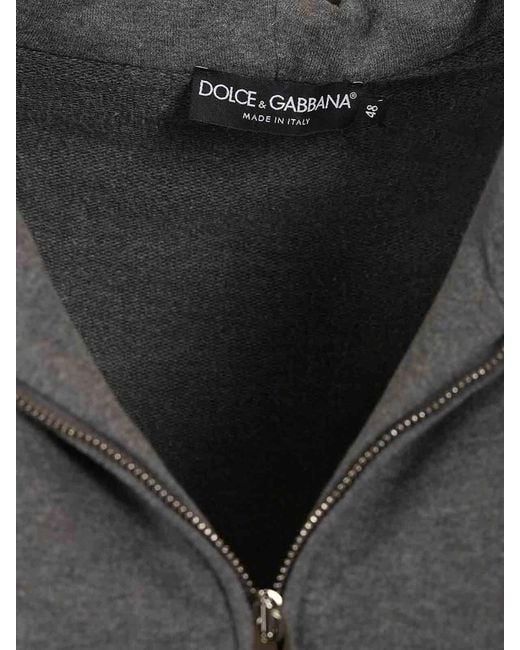 Dolce & Gabbana Gray Hooded Sweatshirt for men