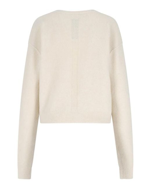 Rick Owens White Alpaca Mixed Sweater And Wool