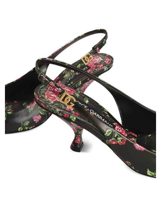 Dolce & Gabbana Black Lollo Slingback Pumps