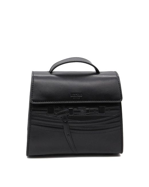 Moschino Black Tie Me Embossed Small Bag