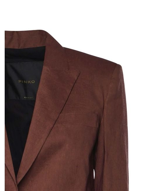 Pinko Brown Linen Blend Jacket