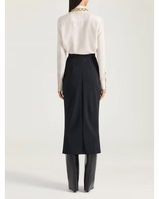 Givenchy White Bow-Collar Silk Blouse