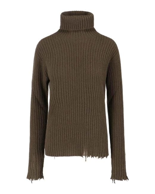 Uma Wang Green High Neck Sweater