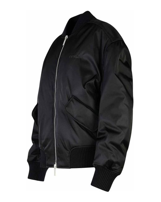 Off-White c/o Virgil Abloh Black Off- 'Ny' Polyamide Bomber Jacket