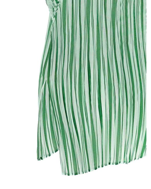 Issey Miyake Green 'Generic Stripes (Machine Pleats) Top