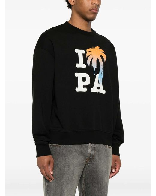 Palm Angels Black Sweatshirt for men