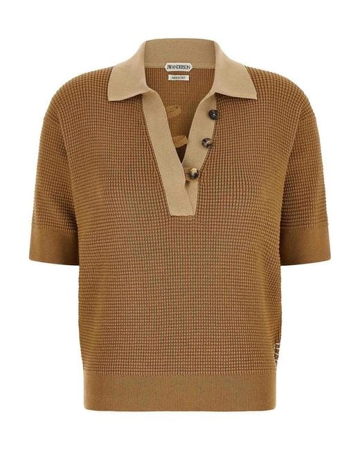 J.W. Anderson Brown Waffle Stitch Polo Shirt
