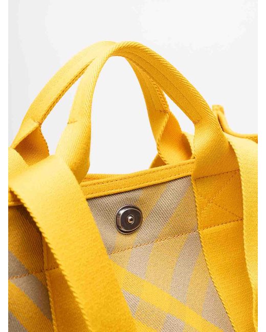 Burberry Yellow Leather Tote Bag for men
