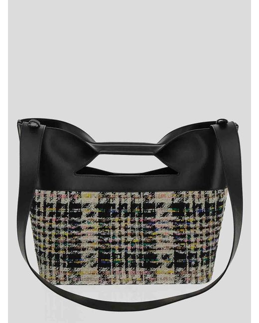 Alexander McQueen Black Tweed Shopper Bag