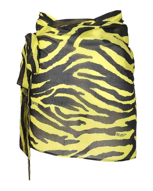 The Attico Yellow Animalier Pareo