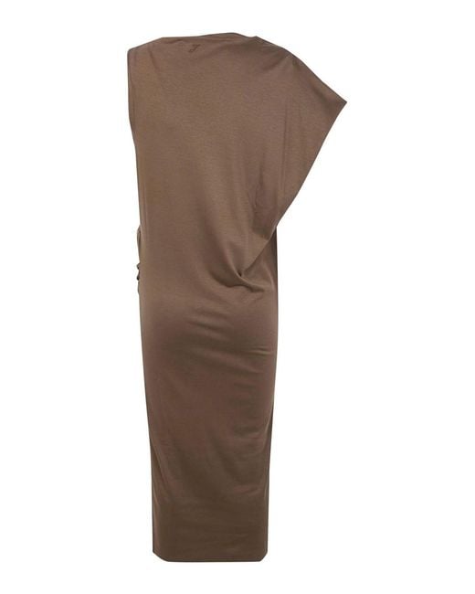 Jacquemus Brown La Robe Drap Midi Dress