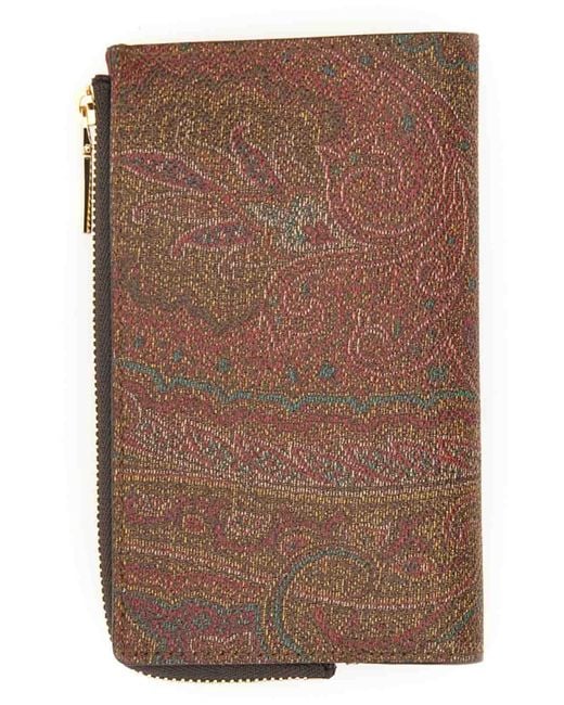Etro Brown Classic Paisley Wallet