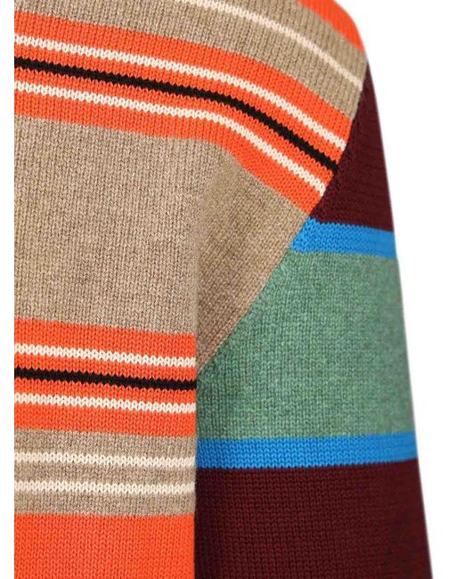 Paul Smith Orange Striped Sweater for men