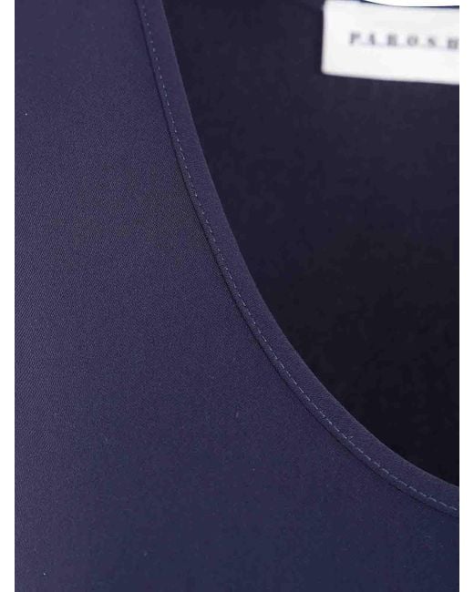 P.A.R.O.S.H. Blue Sleeveless Blouse